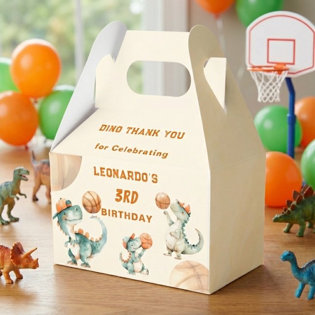 Roar & Score Basketball Dino Boy Birthday Party Presentaskar (Skapare uppladdad)
