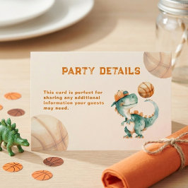 Roar & Score Basketball Dino Boy Birthday Party Tilläggskort