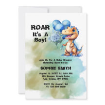 Roar sin pojke T-Rex Dinosaur Baby Shower