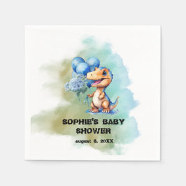 Roar sin pojke T-Rex Dinosaur Baby Shower Pappersservett