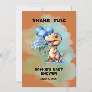 Roar sin pojke T-Rex Dinosaur Baby Shower Tack Kort