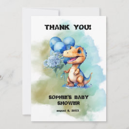Roar sin pojke T-Rex Dinosaur Baby Shower Tack Kort