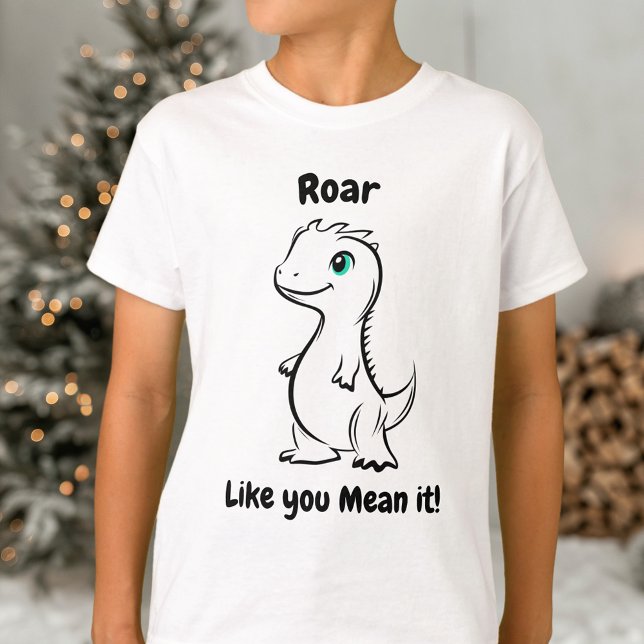 Roar som du Elak Dinosaur - Spelande dino T Shirt (Skapare uppladdad)