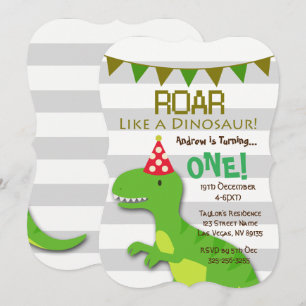 Roar som en Dinosaur-inbjudan på födelsedagen Inbjudningar