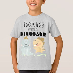 Roar som en dosinosaur Svart text för bekanta bö T Shirt