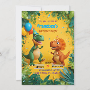 Roar-some Dinosaur Birthday bjudande - Jungle Ki Inbjudningar