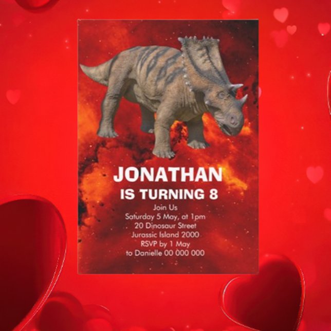 Roar-some Dinosaur Födelsedagsfest inbjudan (hope you’re ready to stomp, stomp, roar because we’re throwing a Jurassic-sized birthday bash )