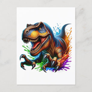 Roar-some Dinosaur, Roligt T-Rex Dino Card-för bar Helg Vykort