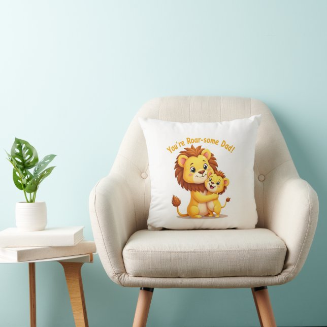 Roar-some Pappa Pillow 🦁 Cute Lejon Hug Fars dag Kudde (Stol)