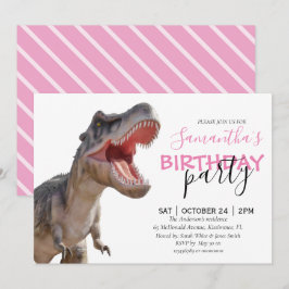 ROAR-somliga Dinosaur Girl Birthday-firandet! Meddelande