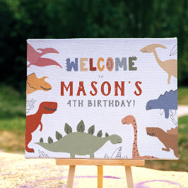 Roar! Välkomsttecken för Dinosaurs Boy Födelsedags Poster