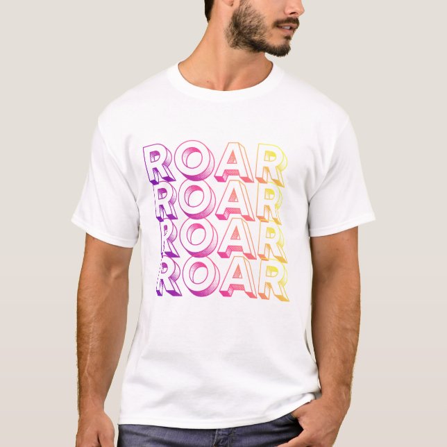 ROAR Vibrant Gradient Typografi Modern Unisex  T Shirt (Framsida)