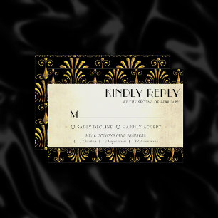 Roarin 20-årsjubileum Guld Black Art Deco Entree OSA Kort