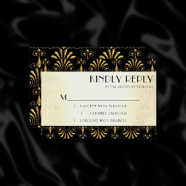 Roarin 20-årsjubileum | Guld Black Modern Art Deco OSA Kort
