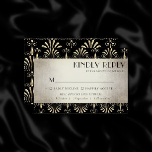 Roarin 20-årsjubileum Sepia Black Art Deco Meal OSA Kort