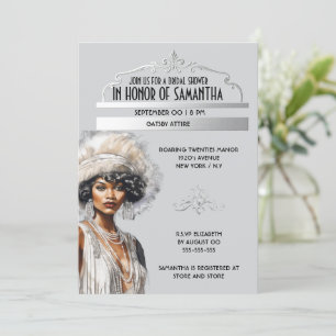 Roaring 20's african american Underbar Gatsby eleg Inbjudningar