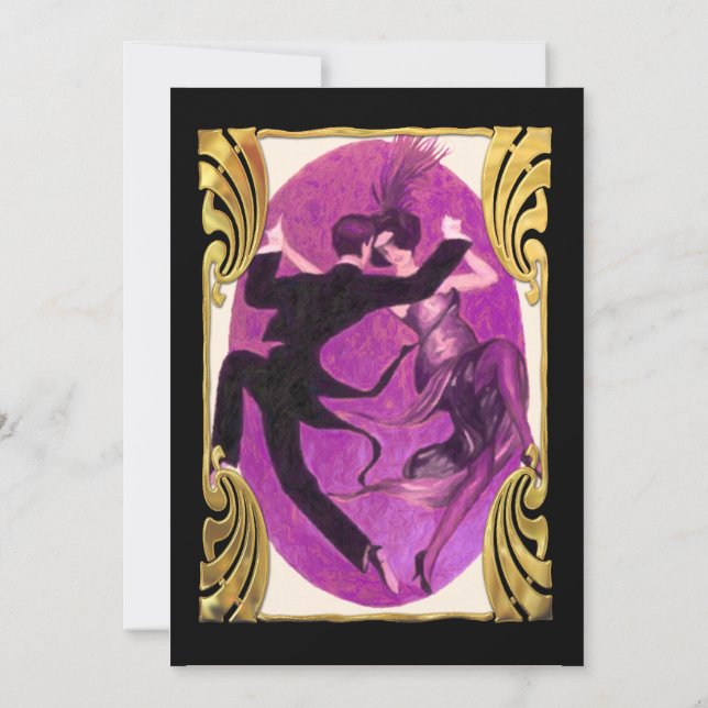 Roaring 20's Dancing lite Cocktail Party Inbjudningar (Baksida)