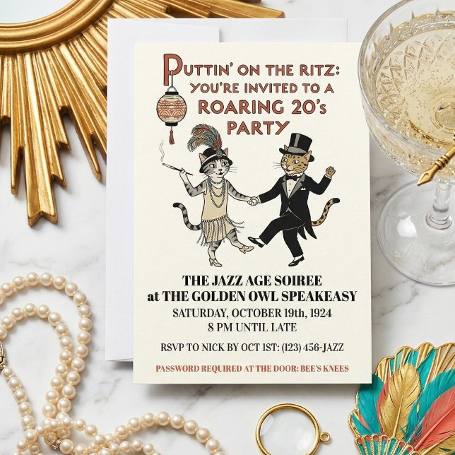 Roaring 20s Jazz Age Party Invitation with Dancing Inbjudningar (Skapare uppladdad)