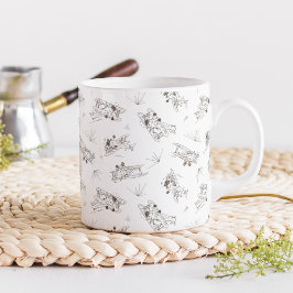 Roaring Art Deco Bi-flygplan - skisserade mönster. Kaffemugg