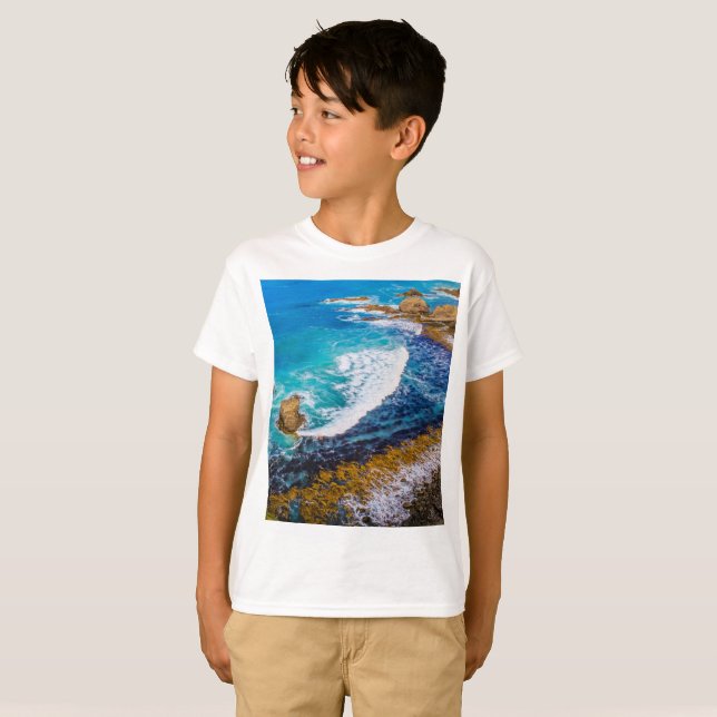 Roaring Bay vid Nugget Point T Shirt (Hel framsida)