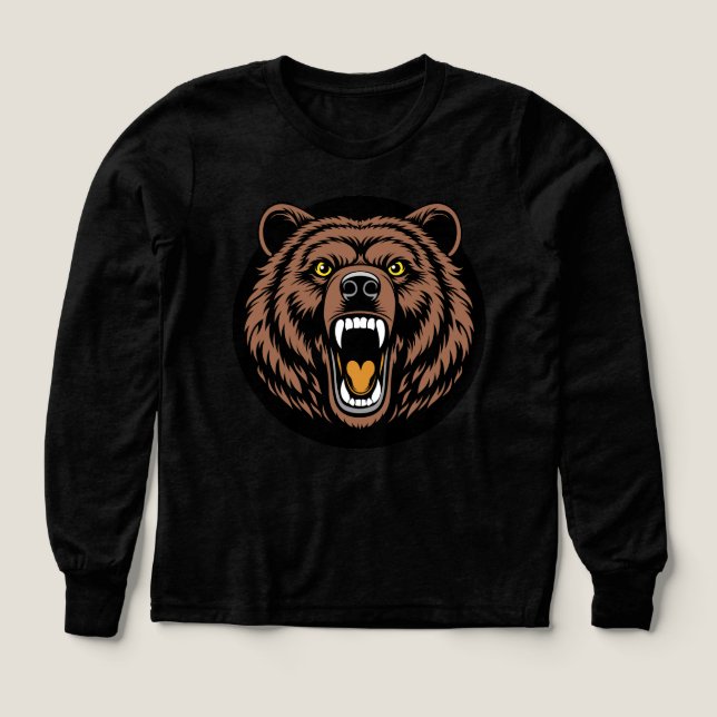 Roaring Bear Power Emblem T Shirt (Design framsida)