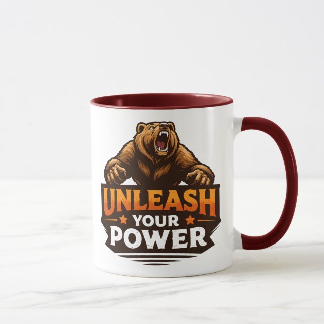 Roaring Bear Strength Motivation Tee Mugg (Höger)