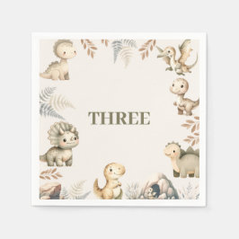 Roaring Boho Dinosaur Theme Birthday Pappersservett