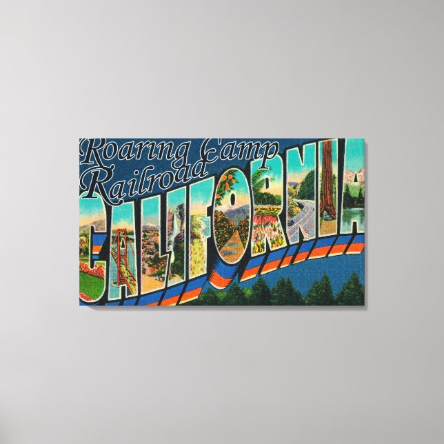 Roaring Camp Railroad, CA - Large Brev Scenes Canvastryck (Framsida)