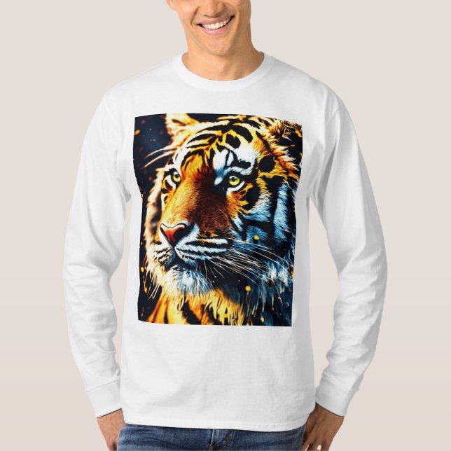 "Roaring Flame - Majestic Lejon T-Shirt" T Shirt (Framsida)