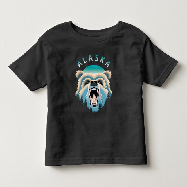 Roaring Grizzly Bear Ansikte - Alaska Wildlife T Shirt (Framsida)