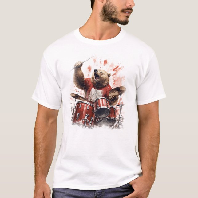 Roaring Grizzly Wildlife Animal Nature Classic T Shirt (Framsida)