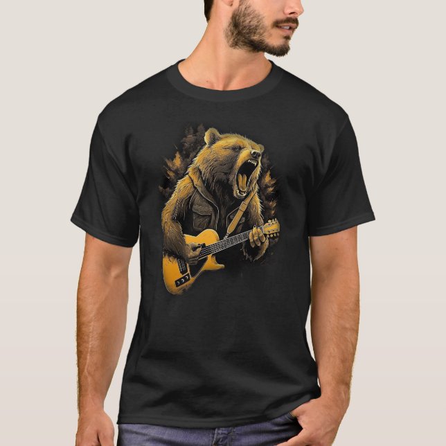 Roaring Grizzly Wildlife Animal Nature Classic T Shirt (Framsida)
