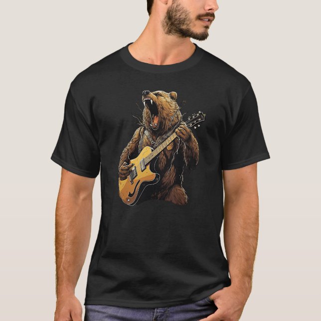 Roaring Grizzly Wildlife Animal Nature Classic T Shirt (Framsida)