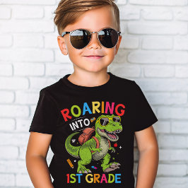 Roaring into 1st Grade Dinosaur – Back to School T Shirt