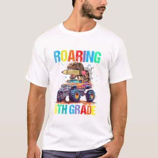 Roaring Into 6th Grade Dinosaur T Shirt
