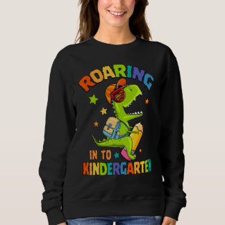Roaring Into Kindergarten  Dinosaur Back To School T Shirt
