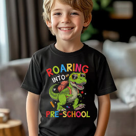Roaring into Pre-School Dinosaur– First Day of Pre T Shirt