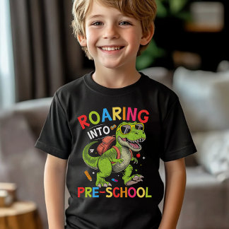 Roaring into Pre-School Dinosaur– First Day of Pre T Shirt