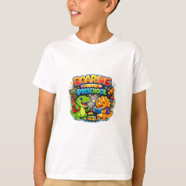 Roaring Into Preschool Cute Dinosaur Kids Back To  T Shirt