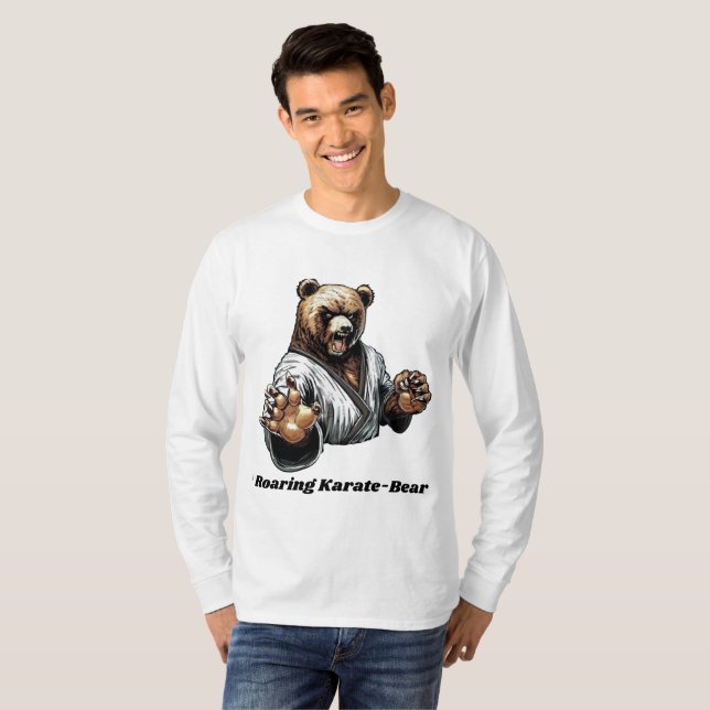 "Roaring Karate-Bear" T Shirt (Hel framsida)