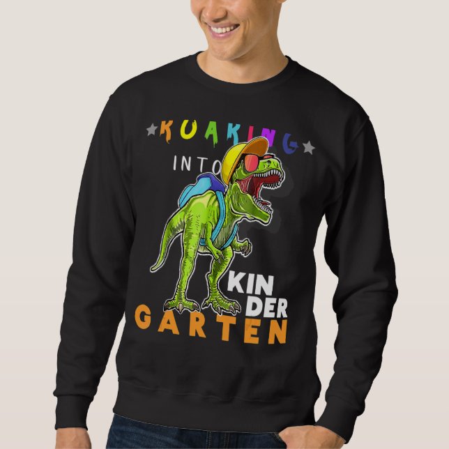 Roaring Kindergarten Dinosaur Rex Back to school 2 Lång Ärmad Tröja (Framsida)