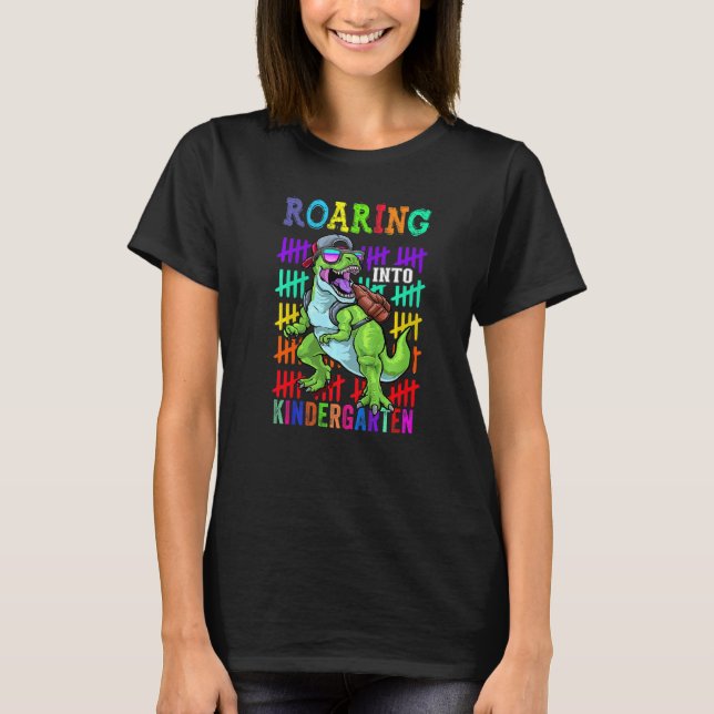 Roaring Kindergarten Dinosaur Rex Back to school B T Shirt (Framsida)