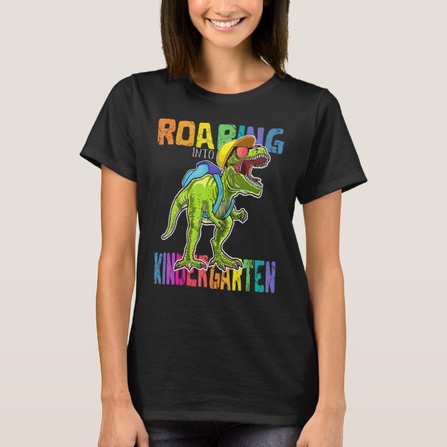 Roaring Kindergarten Dinosaur Rex Back to school B T Shirt (Framsida)