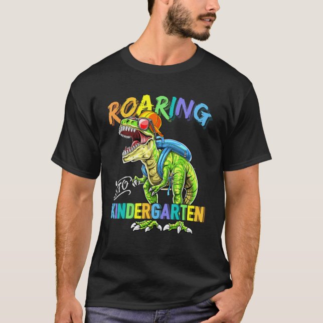 Roaring Kindergarten Dinosaur Rex Back to school B T Shirt (Framsida)