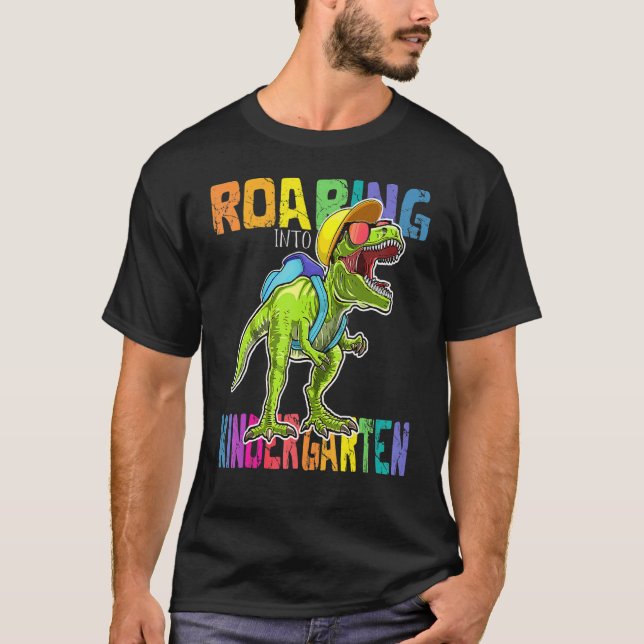 Roaring Kindergarten Dinosaur Rex Back to school B T Shirt (Framsida)