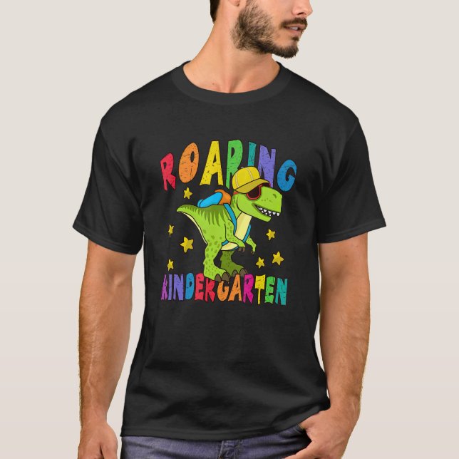 Roaring Kindergarten Dinosaur Rex T Shirt (Framsida)
