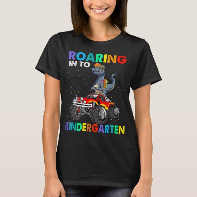 Roaring Kindergarten Dinosaur T Rex Back to school Shirt (Framsida)