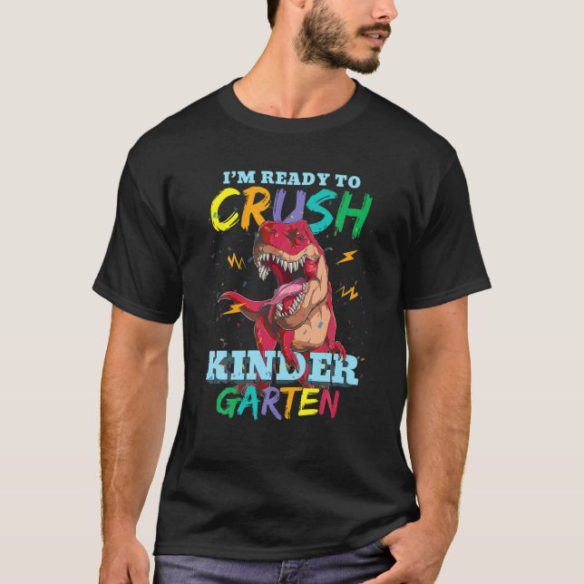 Roaring Kindergarten Dinosaur T Rex Back to school Shirt (Framsida)