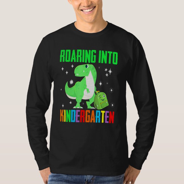 Roaring Kindergarten Dinosaur T Rex Back to school Shirt (Framsida)