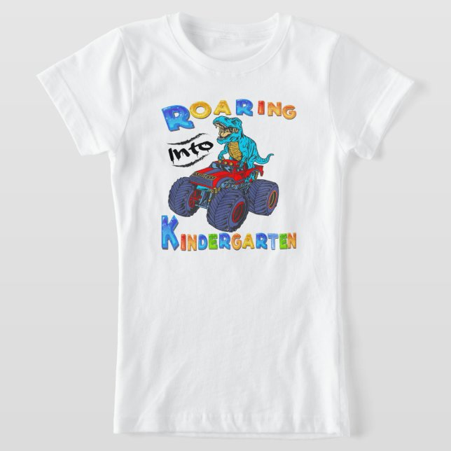 Roaring Kindergarten Dinosaur T Rex Back to school Shirt (Laydown)